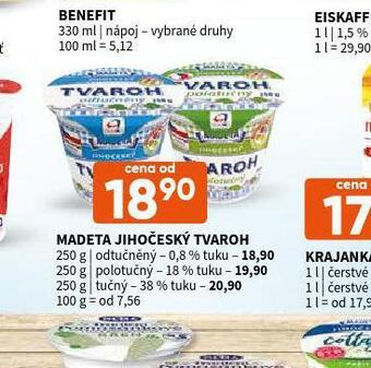 Terno Madeta jihočeský tvaroh odtučněný nabídka