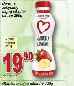 Lidl Danone zakysaný nápoj jahoda-banán nabídka