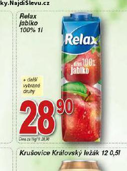 Lidl Relax jablko 100% nabídka