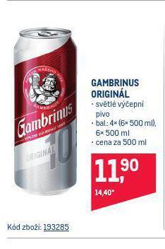 Makro Pivo gambrinus nabídka