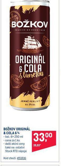 Makro Božkov originál & cola nabídka