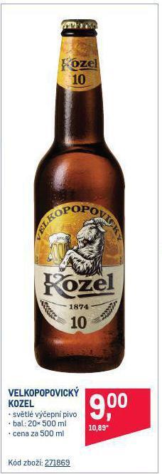 Makro Pivo velkopopovický kozel nabídka
