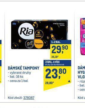 Makro Ria dámské tampony nabídka