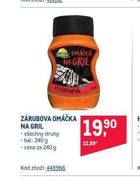 Makro Zárubova omáčka na gril nabídka