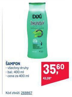 Makro Dixi šampon nabídka