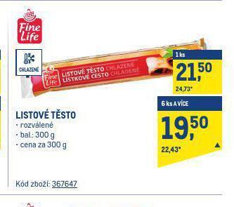 Makro Listové těsto nabídka