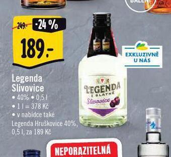 Albert Legenda slivovice nabídka