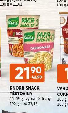 Terno Knorr snack těstoviny nabídka