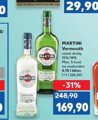 Kaufland Martini vermouth nabídka