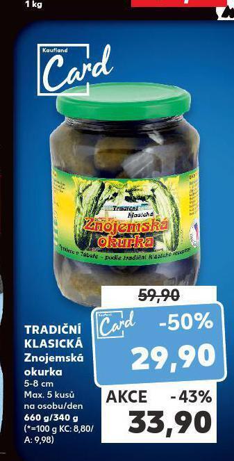 Kaufland Znojemská okurka nabídka