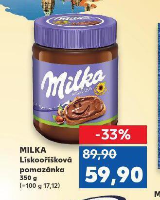 Kaufland Milka lískooříšková pomazánka nabídka