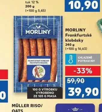 Kaufland Morliny frankfurtské klobásky nabídka