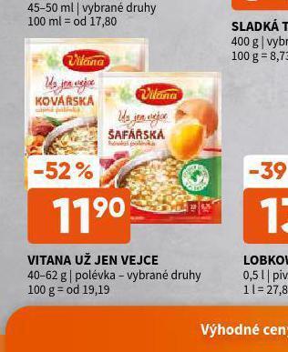 Terno Vitana už jen vejce polévka nabídka