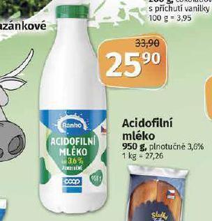 Coop Acidofilní mléko nabídka