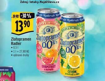 Albert Zlatopramen radler nabídka