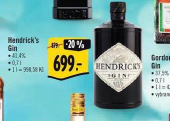 Albert Hendrick's gin nabídka