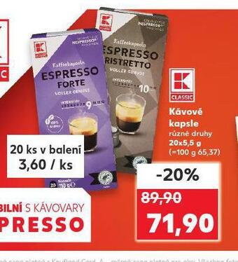Kaufland Kávové kapsle nabídka