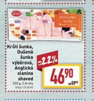 Billa Dušená šunka nabídka