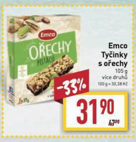 Billa Emco tyčinky s ořechy nabídka