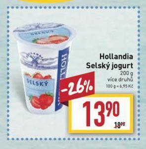 Billa Hollandia selský jogurt nabídka