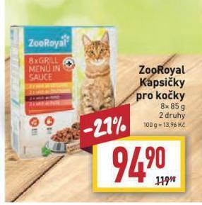 Billa Zooroyal kapsičky pro kočky nabídka