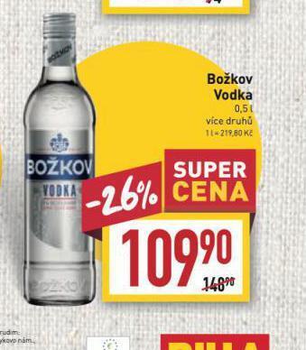 Billa Božkov vodka nabídka