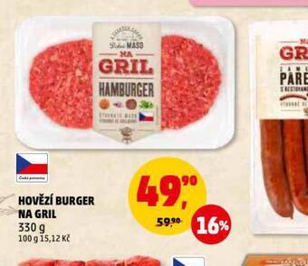 Penny Market Hovězí burger na gril nabídka