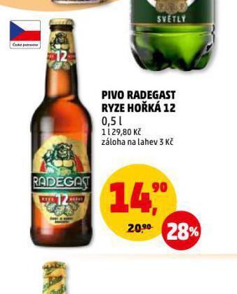 Penny Market Pivo radegast ryze hořká 12 nabídka