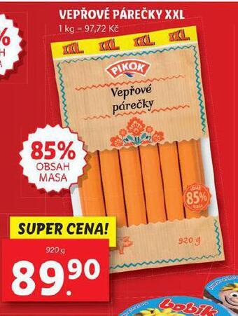 Lidl Vepřové párečky nabídka