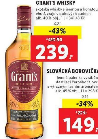 Lidl Grant's whisky nabídka