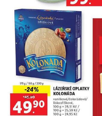 Lidl Lázeňské oplatky kolonáda nabídka