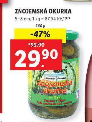 Lidl Znojemská okurka nabídka