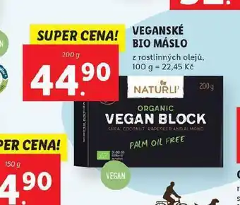 Lidl Veganské bio máslo nabídka