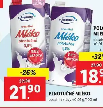 Lidl Plnotučné mléko nabídka