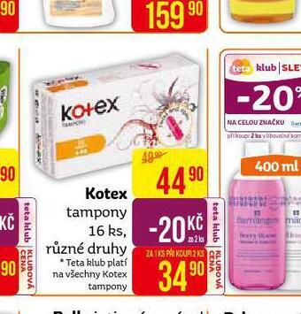 Teta Kotex tampony nabídka