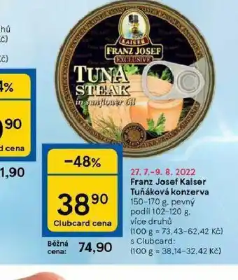 Tesco Fraz josef kaiser tuňáková konzerva nabídka