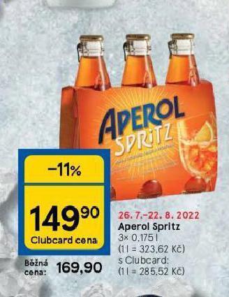 Tesco Aperol spritz nabídka
