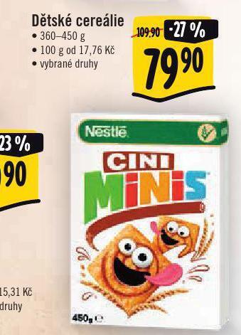 Jip Nestlé dětské cereálie nabídka