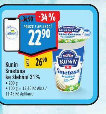 Albert Kunín smetana ke šlehání nabídka