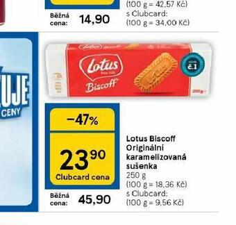 Tesco Lotus biscoff originální karamelizovaná sušenka nabídka