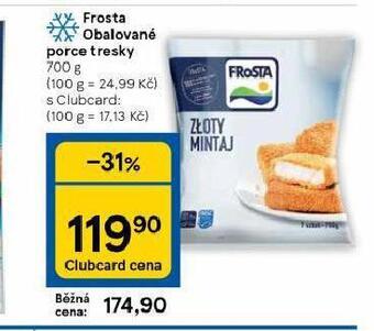 Tesco Frosta obalované porce tresky nabídka
