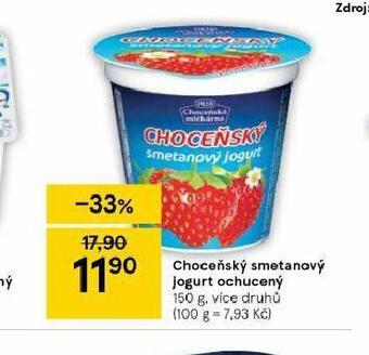 Tesco Choceňský smetanový jogurt ochucený nabídka
