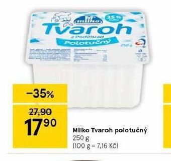Tesco Milko tvaroh polotučný nabídka