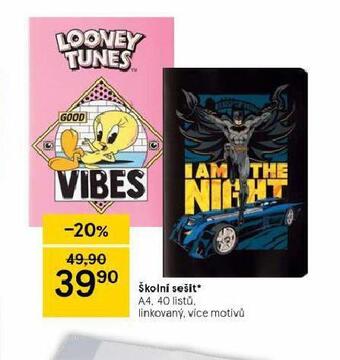 Tesco Školní sešit nabídka