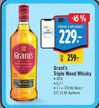 Albert Grant's triple wood whisky nabídka
