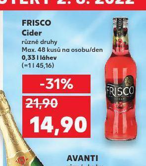 Kaufland Frisco cider nabídka
