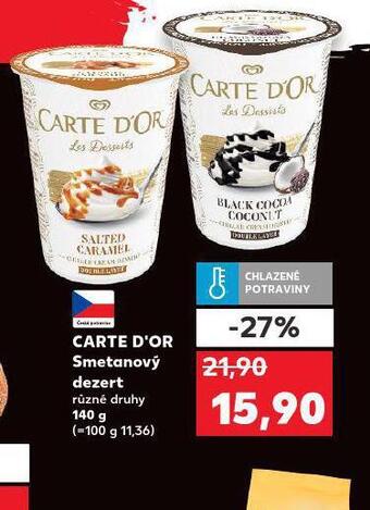 Kaufland Carte d´or smetanový dezert nabídka
