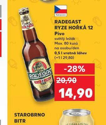 Kaufland Pivo radegast ryze hořká 12 nabídka