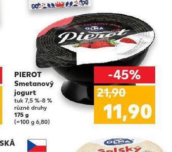 Kaufland Pierot smetanový jogurt nabídka