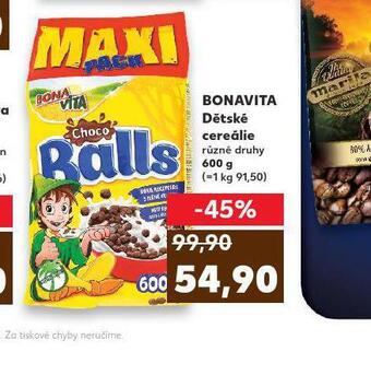 Kaufland Bonavita dětské cereálie nabídka